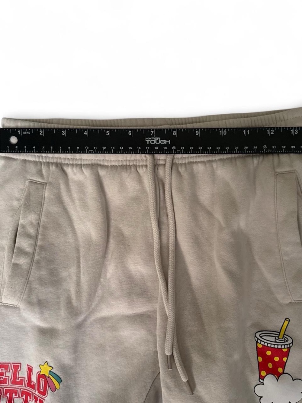 Hello Kitty Aeropostale Cream Sweatpants Food Graphic Women’s Size S Kawaii - Picture 3 of 5